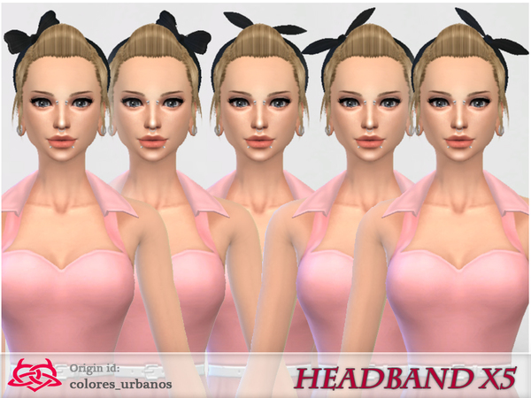 Sims 4 — headband x 5 in 1 by Colores_Urbanos — 5 headbands in one package 20 textures. found in accessories head from