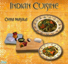 Sims 2 — Indian Cuisine set 3 - Okra Masala by Simaddict99 — Okra Masala, available at Dinner time, requires 1 cooking