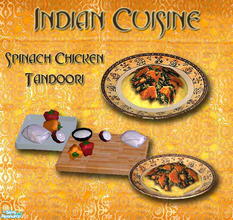 Sims 2 — Indian Cuisine set 3 - Chicken Tandoor by Simaddict99 — Spinach Chicken tandoori, available at Dinner time,