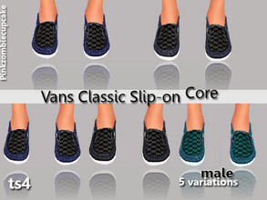 Sims 4 — Vans Classic Slip-on Core by Pinkzombiecupcakes — Stay true with the clean, classic, and flexible Vans Classic