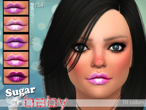 Sims 4 — Sugar baby Lipgloss by Pinkzombiecupcakes — Fall in love with this sweet lip gloss, sexy, light-reflecting.(10