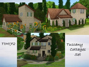 Sims 3 — Tuscany Cottages Set by timi722 — Small cottages in tuscan style. Created for a mediterranean world. NO CC!