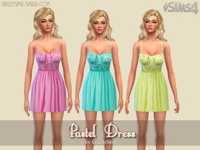 Sims 4 — Pastel Dress by GrizzlySimr — Pastel hues are fresh and modern, making them a perfect collection to add to your
