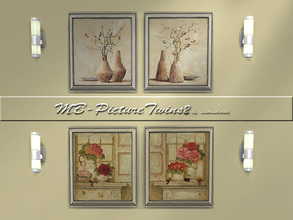 Sims 4 — MB-PictureTwins2 by matomibotaki — MB-PictureTwins2, second painting set of the series, with 4 different floral
