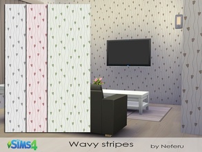 Sims 4 — Wavy stripes by Neferu2 — Decorative striped wallpaper