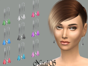 Sims 4 — NataliS_Crystal drop earrings FT-FA by Natalis — Classic design drop earrings. Shining crystal drop on a metal