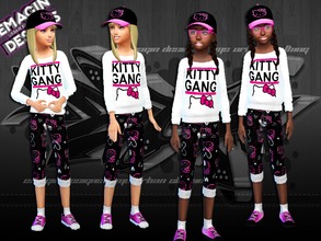 Sims 4 — Girls Hello Kitty Gang Sweater by emagin3602 — Designed by Emagin Designs