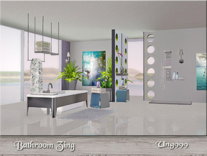 Sims 3 — Bathroom Zing by ung999 — A modern bathroom set contains the following 19 items: Bathtub Shower Sink Toilet