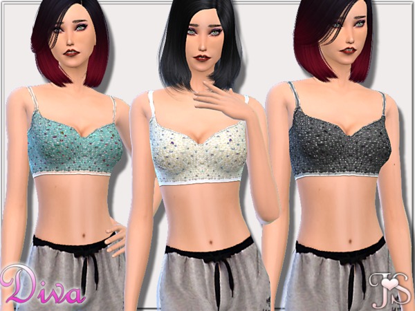 Sims 4 — Diva Crop Top #1 by Mystic Studios — A cute crop top for your female sims! * HQ Texture * 5 Colors * Custom CAS