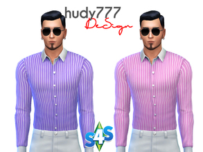 Sims 4 — Two Color Stripe Shirt by hudy777-design — Since The Sims 1 I was a bit disappointed with lack of, not only male