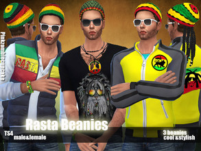 Sims 4 — Rasta beanies pack by Pinkzombiecupcakes — Mesh by EA Taste for exotic flavor?Try the new rasta beanie. I hope