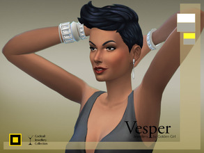 Sims 4 — Vesper jewellery set by Golden_Girl2 — Vesper is a modernistic jewellery set for your glamorous diva Sims, which