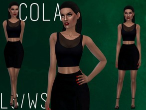 Sims 4 — COLA [TOP] by Witch-Sims2 — cute'n'black, semi-transparent top.