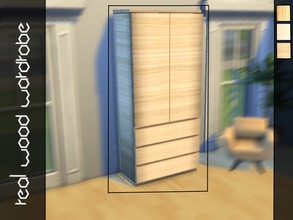 Sims 4 — Real Wood Wardrobe by Cheoola — A recoloured wardrobe, available in three veneer finishes.