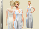 Sims 4 — Pompei Dress by Birba32 — An elegant dress with a golden collar around the neck that supports the top and a