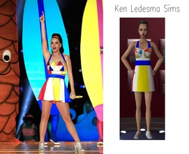 Sims 2 — Katy Perry - Superbowl XLIX Halftime Show Outfit by DreamHigh192 — This is my first creation, hope you like it.