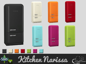 Sims 4 — Kitchen Narissa Refrigerator by BuffSumm — Live! Work! Create! Designs that accentuate the use of materials such