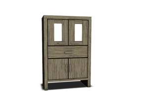 Sims 4 — Nola Living Cupboard by Angela — Nola Living Cupboard. Converted from my Sims 3 set. Comes in wood and glass. 