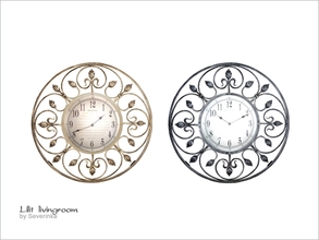 Sims 4 — Lilit Wall clock by Severinka_ — Large round wall clock in metal forging of a set 'Lilit livingroom' 2 colors
