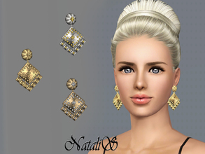 Sims 3 — NataliS_ TS3 Gold Dangle Earrings FA-FE by Natalis — Gorgeous gold dangling earrings in antique style. Emily Van