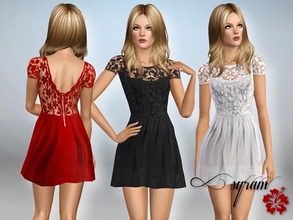 Sims 3 —  Y-A Floral crochet pleated dress by EsyraM —  by request, here is the dress for Young Adult and Adult 1