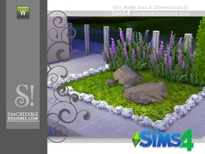 Sims 4 — Flora rocks fence #1 by SIMcredible! — by SIMcredibledesigns.com available at TSR