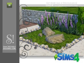 Sims 4 — Flora rocks fence #2 by SIMcredible! — by SIMcredibledesigns.com available at TSR