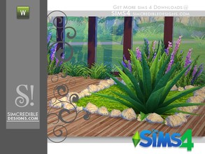 Sims 4 — Flora rocks fence #3 by SIMcredible! — by SIMcredibledesigns.com available at TSR