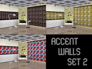 Sims 3 — Accent Wall set 2 by Prickly_Hedgehog — Three more bold patterns for accent walls or wherever you want them.