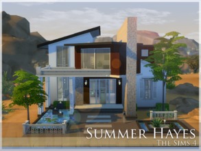 Sims 4 — Summer Hayes by aloleng — A contemporary-modern theme house with 2 bedrooms, 2 toilet and bath, spacious