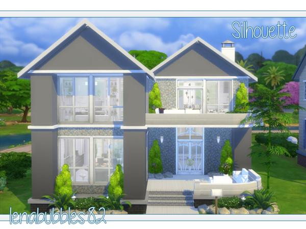 Sims 4 — Silhouette by LenaSimsHomes — This lovely two storey home is ideal for a single sim or a couple :) Black - white