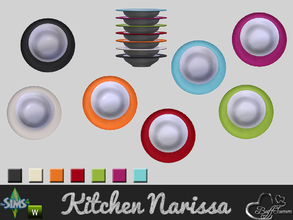 Sims 4 — Dining Narissa Small Bowl by BuffSumm — 'Happy Meal' with a colorful tableware and clean designed table and