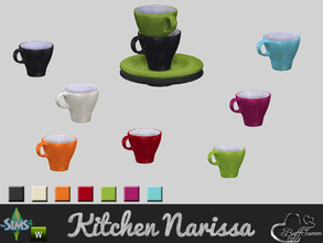 Sims 4 — Dining Narissa Cup by BuffSumm — 'Happy Meal' with a colorful tableware and clean designed table and chairs. A