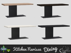 Sims 4 — Dining Narissa Table by BuffSumm — 'Happy Meal' with a colorful tableware and clean designed table and chairs. A