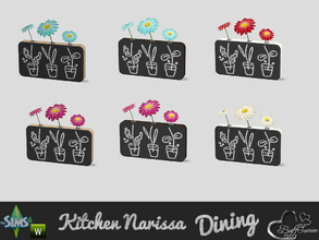 Sims 4 — Dining Narissa Flower I by BuffSumm — 'Happy Meal' with a colorful tableware and clean designed table and