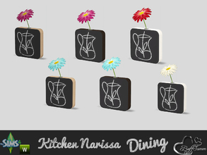 Sims 4 — Dining Narissa Flower II by BuffSumm — 'Happy Meal' with a colorful tableware and clean designed table and