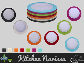 Sims 4 — Dining Narissa Plate by BuffSumm — 'Happy Meal' with a colorful tableware and clean designed table and chairs. A