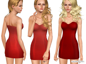 Sims 3 — Temptation dress by CherryBerrySim — Tempting body-hugging dress for parties and social events. Get that