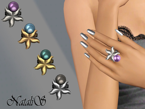 Sims 3 — NataliS TS3 Starfish pearl ring FT-FE by Natalis — Charming ring for the summer season. Large pearl and starfish