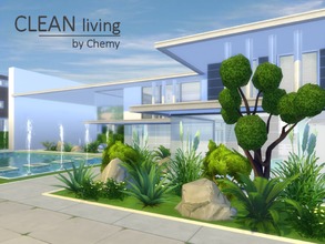 Sims 4 — CLEAN living. by chemy — Modern, clean, airy, bright all describe this spacious 3 bedroom home. Enjoy the open