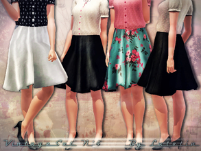 Sims 3 — Vintage Set No 4 - Skirt - YA/A by Lutetia — A vintage inspired high-waisted pleated skirt ~ Works for female