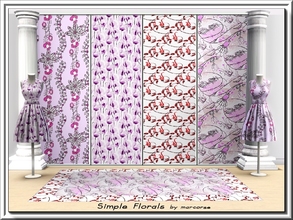 Sims 3 — Simple Florals_marcorse by marcorse — Four Fabric patterns in simple floral designs.