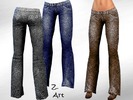 Sims 4 — Newest Bootcut by Zuckerschnute20 — Printed bootcut in trendy leather look :D 3 colors stand-alone package file