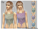 Sims 4 — Tie Front Crop Top by shanellesims — Casual crop top with tie front. 