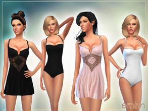 Sims 4 — Summer Wine Set by ernhn — Summer Wine Set Including: *Knitted Bikini Dress *Lace Up Swim Suit I hope you'll