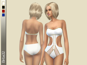 Sims 4 — Swimswit Alfa Gold Glitter by Birba32 — A set with four elegant swimsuits for very important sims, with alpha