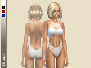Sims 4 — Swimsuit Alpha String by Birba32 — A set with four elegant swimsuits for very important sims, with alpha and