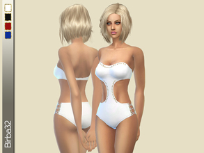 Sims 4 — Swimsuit Bullet by Birba32 — A set with four elegant swimsuits for very important sims, with alpha and gold