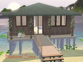 Sims 3 — Beach House 7 by Natural_Sims — This house contains a bedroom, a bathroom, kitchen and living area. The floor of