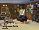 Sims 4 — kardofe_Living room Delta by kardofe — Salita industrial style, with sofa, bookcase, console, mirror and various